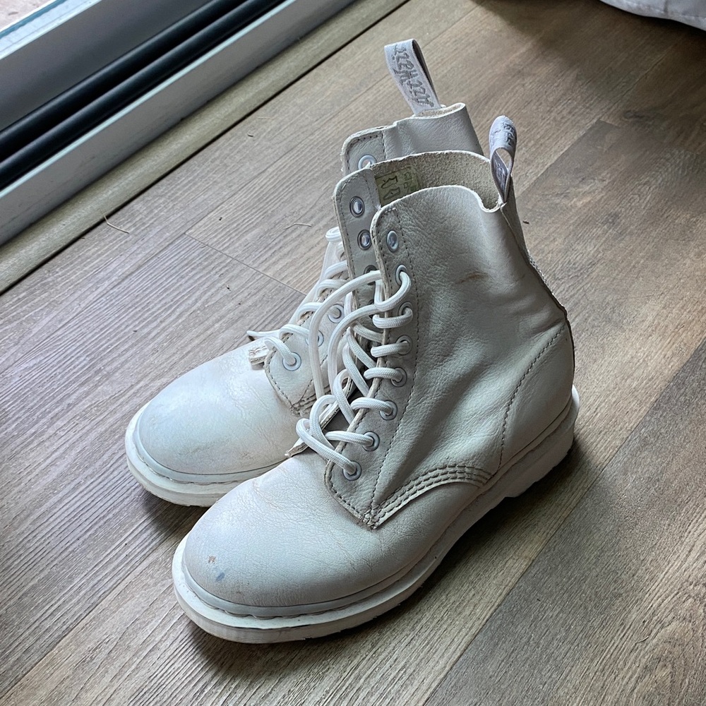 Dr. Martens White Lace-Up Boots